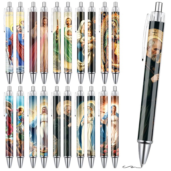 Wxiben Catholic Religious Ballpoint Pens Gifts 20PCS Christian Bible Pens
