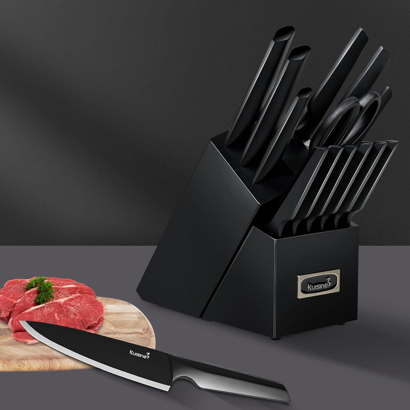 Kuisine Premium Knife Set,One-piece Steel Molding,High Carbon Stainless Steel Ultra