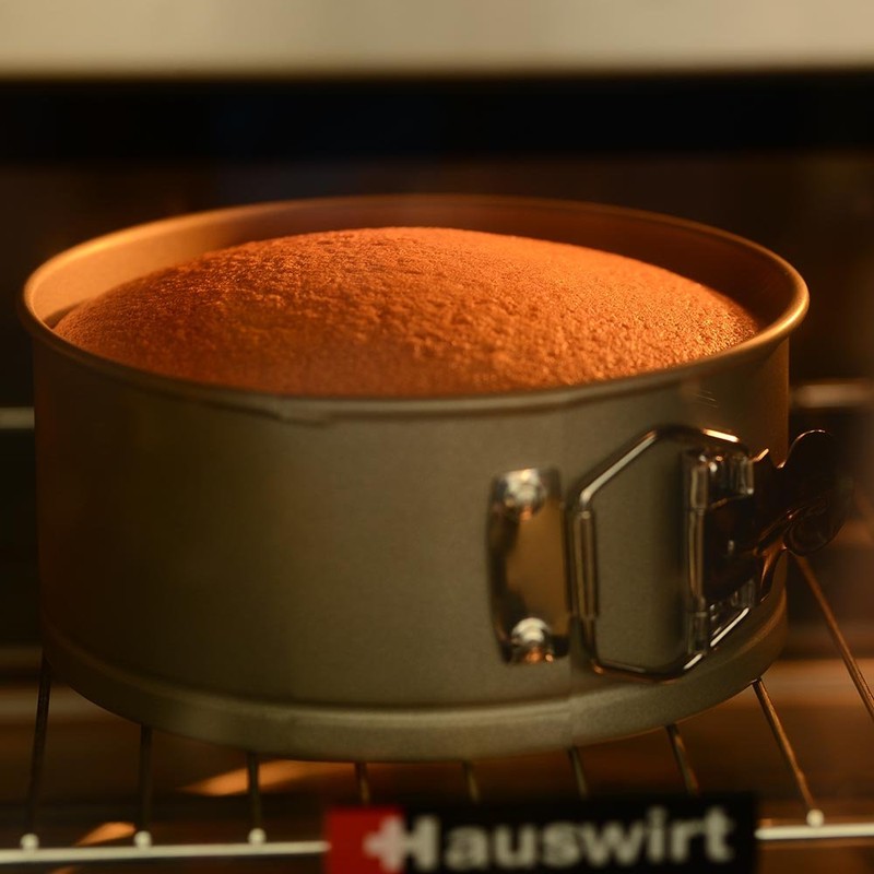 タイガークラウン ケーキ型 グレー 200×72mm バネ式デコ型21cm スチール フッ素コーティング 底取れ式 3514