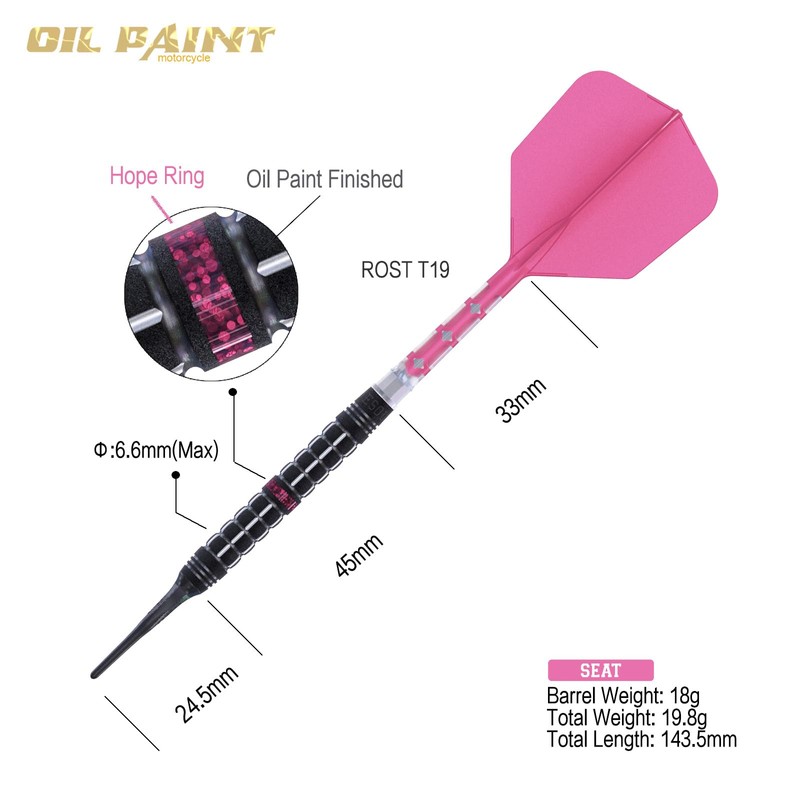 CUESOUL Seat 18g Soft Tip 90% Tungsten Dart Set with