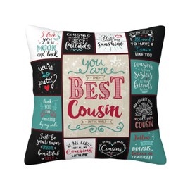 IYUBOFU Mothers Day Cousin Gifts for Women - Great Cousin Gift for Cousins Female - Best Cousins Gifts Throw Pillow Covers 18x18 Inch