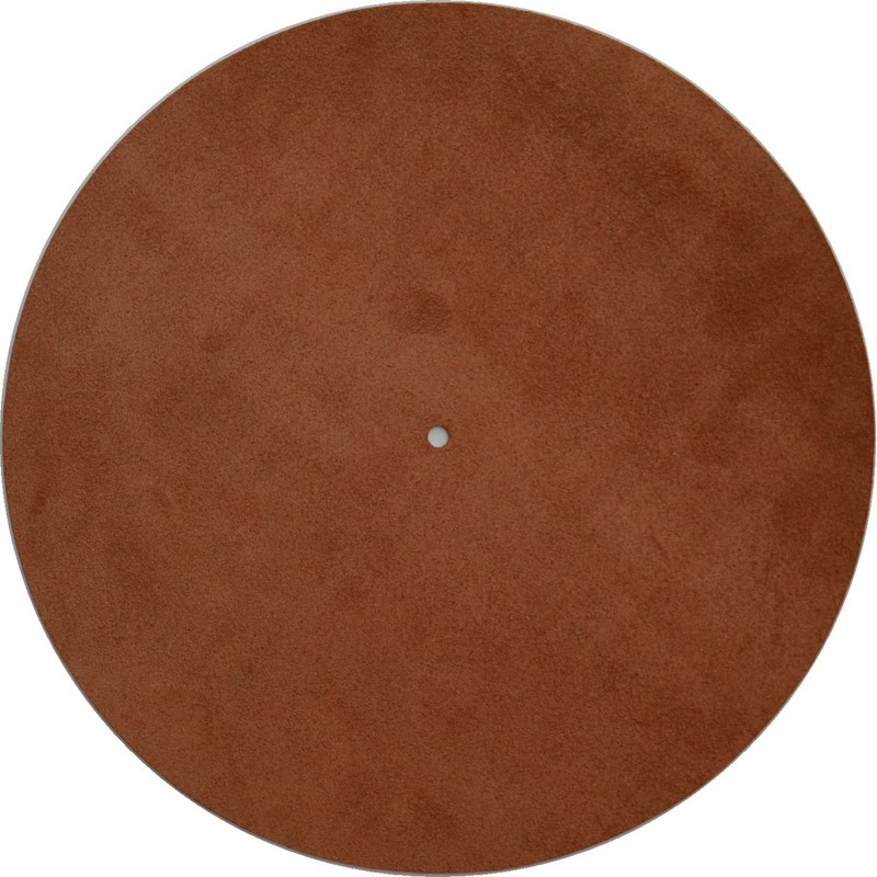 Genuine Leather Turntable Platter Mat - Marbled Brown