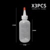 MUEEAD 3 Pack Pointed Plastic Bottles, Squeeze Applicator Bottles, Translucent