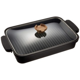 Iris Ohyama SKL-G Frying Pan, Grill Pan, IH, Oven Safe, Grilled Fish, Autumn Sword Fish, Gratin, Skillet Coat, Wide Size, 0.9 gal (2.9 L), 14.6 x 8.8 x 2.4 inches (37.2 x 22.3 x 6 cm)