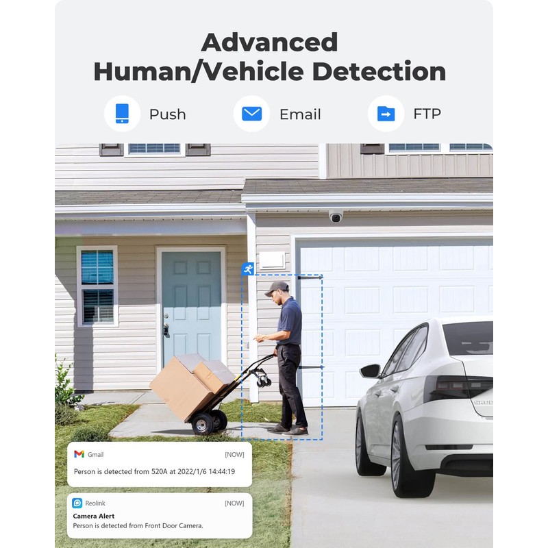 Reolink 5MP PoE Security Camera Outdoor with Human/Vehicle Detection, Smart