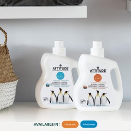 ATTITUDE Liquid Laundry Detergent, EWG Verified Laundry Soap, HE Compatible, Vegan and Plant Based Products, Cruelty-Free, Wildflowers, 36 Loads, 60.8 Fl Oz