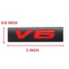 CARRUN 2 Pcs V6 Emblem 3D Metal Nameplate Badge Decal