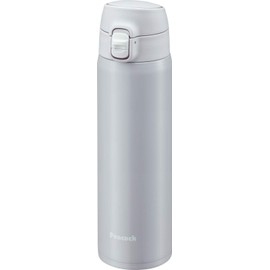 Peacock AKM-55 H Water Bottle, One-Touch Open, Heat + Cold Retention, 18.6 fl. oz. (550 mL), Compatible with Sports Drinks, Stainless Steel, Fresh Gray