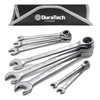 DURATECH Ratcheting Wrench Set, Combination Wrench Set, SAE, 8-piece, 5/16" to 3/4", CR-V Steel, with Pouch