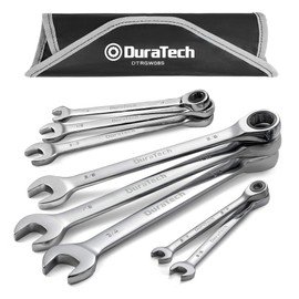 DURATECH Ratcheting Wrench Set, Combination Wrench Set, SAE, 8-piece, 5/16" to 3/4", CR-V Steel, with Pouch