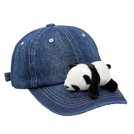 White Fang CZA070 Denim Panda Cap, Cute, Casual, Hat, Fashionable, Fashionable, blue (dark)
