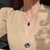 Cimenexe Bohemian Black Onyx Pendant Necklace Square Blackstone Necklace Choker