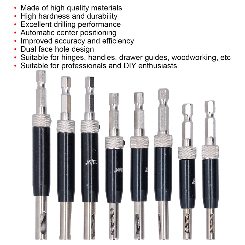 17pcs Hinge Drills Set Self Centering Door Drill Bit Kit