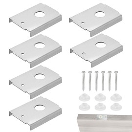 Sinbana 6pcs N7192 Bifold Door Repair Bracket with Washers & Screws, Durable Metal Bifold Closet Door Hardware Kit for 1-3/8in Folding Pocket Accordion Barn Panels (Silver)