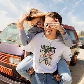 MJartoria BFF Necklace for 2 Crystal Charms Best Friend Necklace Matching Pendant Friendship Necklace for Couples Gifts (Blue+Green, Matching Heart)