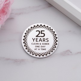 Ukodnus 25 Years Sobriety Coin, AA/NA Medallion Recovery Chips, Sober for Men Women in Recovery, Twenty-Five Years Clean Alcoholic/Narcotics Anonymous Sober Gift Token