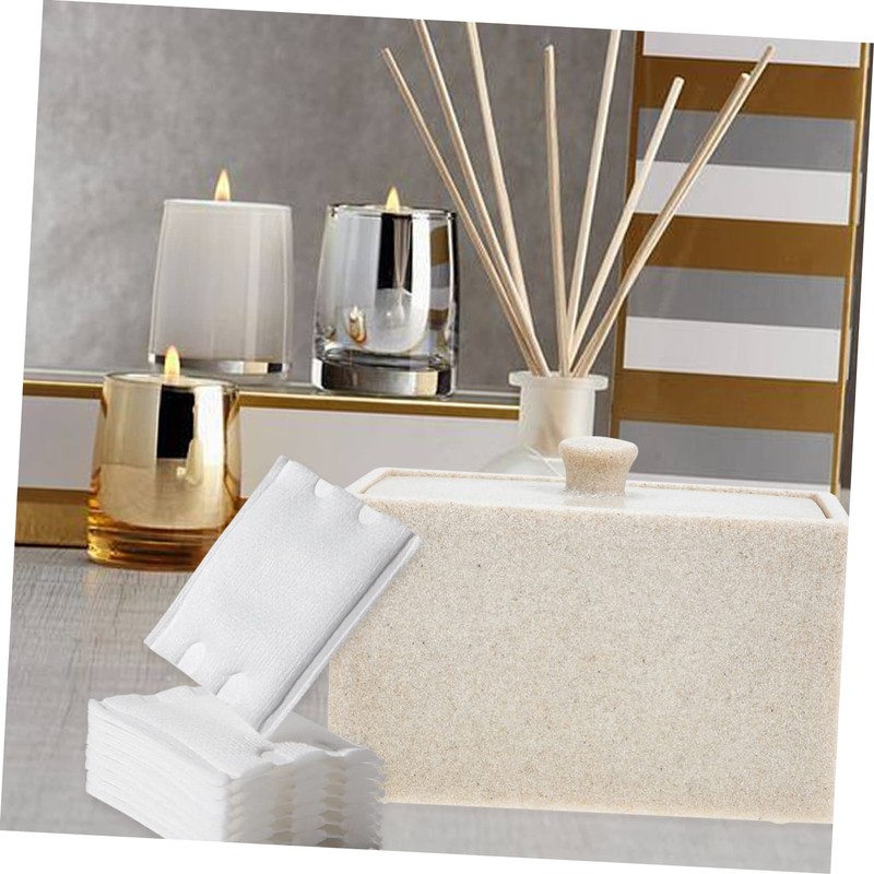 LIFKOME Cotton Swab and Pad Storage Organizer Compartment Makeup Accessory