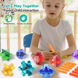 IIROMECI Brain Teasers Puzzle for Kids and Adults, 3D Unlock Interlock Puzzles Box, IQ Mind and Logic Test Challenge Game, Thinking Games for Family Game Night (9PCS Set)