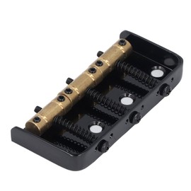 Electric Guitar Bridge, Short Electric Guitar Bridge, Long Service Life, Professional Brass Saddle 3, Perfect for Replacement (Black)