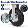 10-Inch Pneumatic Swivel Caster Wheel, Inflatable Rubber Tire with Metal