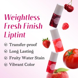 bayfree bayfree Lip Tint Stain Set, Lip Stain Long Lasting Waterproof, Lightweight, Non-sticky, Transfer-Proof, Matte Finish (fruit land)