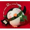 Pier 1 Imports 5" Glitter Penguin Ball w Headphones Christmas