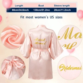 Pack of 6 Bridesmaids Bathrobes for Wedding Dresses Matron of Honor Maid of Honor Robe Wedding Bathrobes for Bridal Shower Gift, pink / white