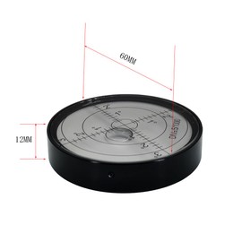 Aluminum Alloy high-Precision Universal Horizontal Level Instrument Bubble Level Tool Circle 2.4 inches 60mm (Black（White）)