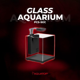 Aquatop Pisces Bullet Shaped Glass Aquarium - Nano Aquarium Kit, for Salt & Freshwater Fish Tanks - Mechanical, Chemical & Biological Filtration