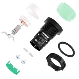 GASHER 12V/24V/110V 20mA Energy Saving Indicator Light Mounting Hole Size 22mm (7/8 Inch) Red Green (24V) 10 Pcs