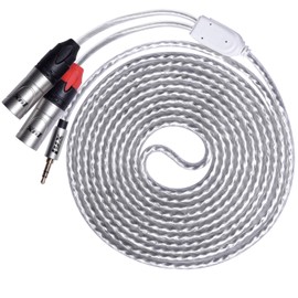 LyxPro Y-Cable 3.5mm TRS Male to Dual XLR Male Stereo Audio Y-Splitter Adapter Cable - 10 Feet
