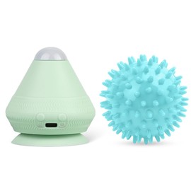Alaoo Electric Adsorption Fascia Ball, Electric Trigger Point Pusher, Massage Fascia Fitness Ball with Suction Cup with Hedgehog Balls for Muscle Pain and Tension (Green)