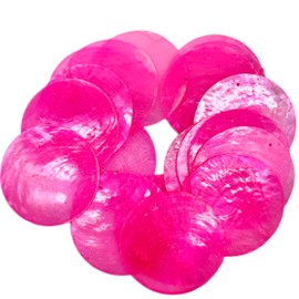 Lmlliang 20pc 2Inch Round Capiz Sea Shells,2 Holes Capiz Shells,for Home Decor,Wind Chimes,Jewelry Making Crafts Decoration (Dark Pink)