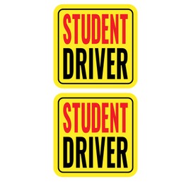 Linsaner New Driver Magnet for Car, Student Driver Magnet, 2-Pack Removable Reflective Car Decals - Durable Automotive Exterior Accessories Stickers for Cars (Red/Black - Student, 4.72 inch)