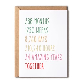 EruditeGifts 24Th Anniversary Card - Funny 24 Years Wedding Anniversary Card - Funny Wedding Anniversary Card - 24Th Anniversary Card For Him Her