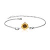 POPKIMI Sunflower Bracelet Sunflower Gifts for Women S925 Sterling Silver