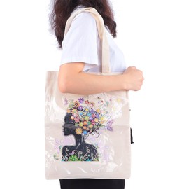 HEEPDD Diamond Painting Shopping Bag, Practical Colourful Shopping Bag, Especially Easy to Carry, Reusable Bag for Storing School Bags, Picnics, Travel Gifts, Bb024