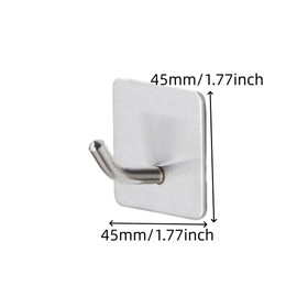 UPEYXDQR 4 Pcs Heavy Duty Adhesive Hooks, Stick on Wall Adhesive Hangers, Strong Stainless Steel Holder, Self Adhesive Hooks for Kitchen Bathroom Home Door Towel Coat Key Robe
