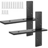 TPSHKE 2 Pack Free Hanging T Shelf Bracket, 12"Lx2-1/2"W Granite