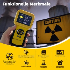 Geiger Counter Radioactivity Nuclear Radiation Detector Geiger-Müller Counter for Measuring the Emf Meters Intensity of Ionising Radiation β Particles, Gamma Beams and X-Rays, LCD Alarm
