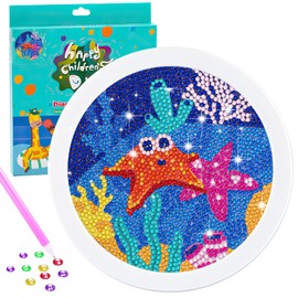 Diamond Painting Kinder,5D DIY Diamant Malerei Set für Kinder Mädchen und Erwachsene, Seesterne Diamond Painting Set Full Mosaikherstellung, Diamant Painting Bilder Arts Craft für Home Wand Decor