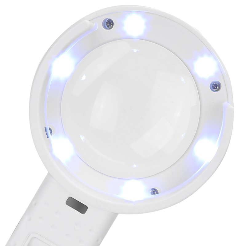 Desktop Handheld LED Magnifier 7X USB Battery Powered Reading Magnifying
