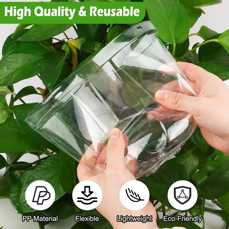 RooTrimmer 6 Inch Clear Humidity Dome, 30 Pcs Adjustable Plant