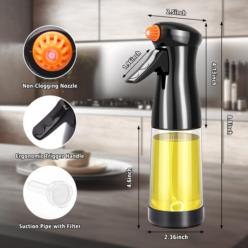 Speiseölsprüher, Olivenölsprühflasche, Küchenhelfer Zubehör für Küche, Fritteuse, Salat, Backen, Grillen,