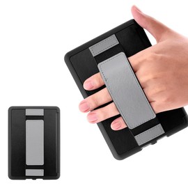 Chineestyle Case for Kindle Paperwhite 5 (Fits All-New 11th Generation 2021) - Heavy Duty Shockproof Case with Hand Strap (Gray)