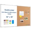 Large White Board Dry Erase Foldable Cork Board Combo, 48"