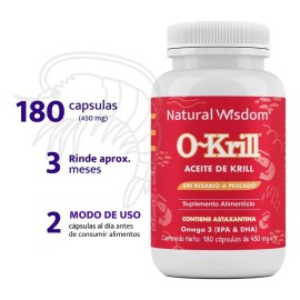 Aceite de Krill Premium | Reduce el colesterol | Ayuda a mejorar el sistema cardiovascular | Omega 3 Epa Dha | 180 cápsulas