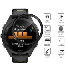 GEEMEE 3 Pack compatible with Forerunner 265S Screen Protector, HD Clear Flexible Screen Protector, Anti-Scratch Anti-Bubble Screen Protective Film -Black