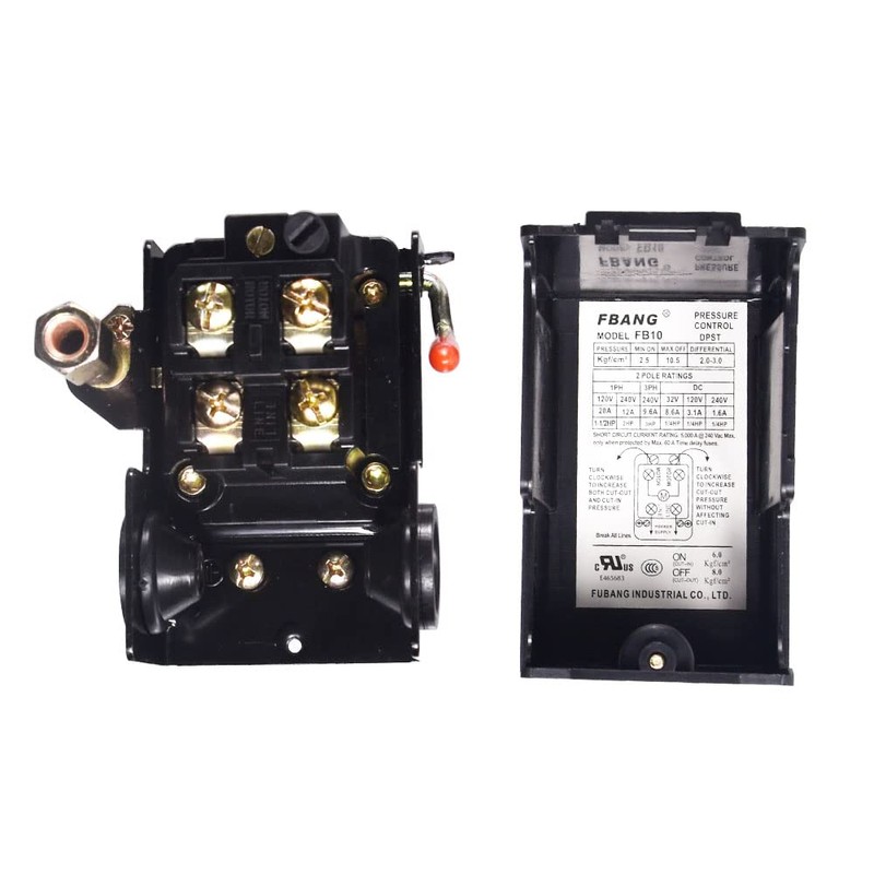 FBANG air Compressor Pressure Switch with Pressure Regulator, 90-120 PSI
