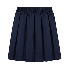 MOLLY MALOU Girls School Uniform Skirts Back to School Box Pleated Round Elasticated Skirts 2-16 Years (11-12 Years, Navy)